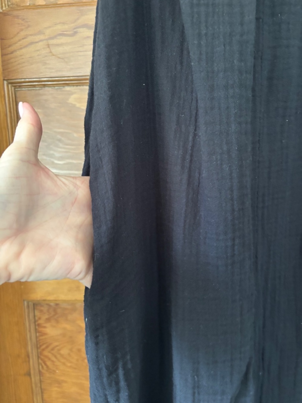 WOMENS BLACK MAXI GAUZY DRESS - Picture 3 of 8